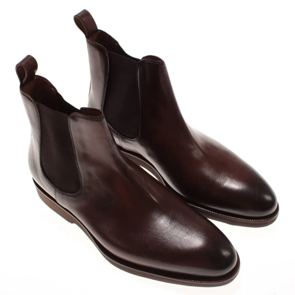 Pastori NWD Pertinax Pull On Chelsea Boots Size 9 US in Brown Leather